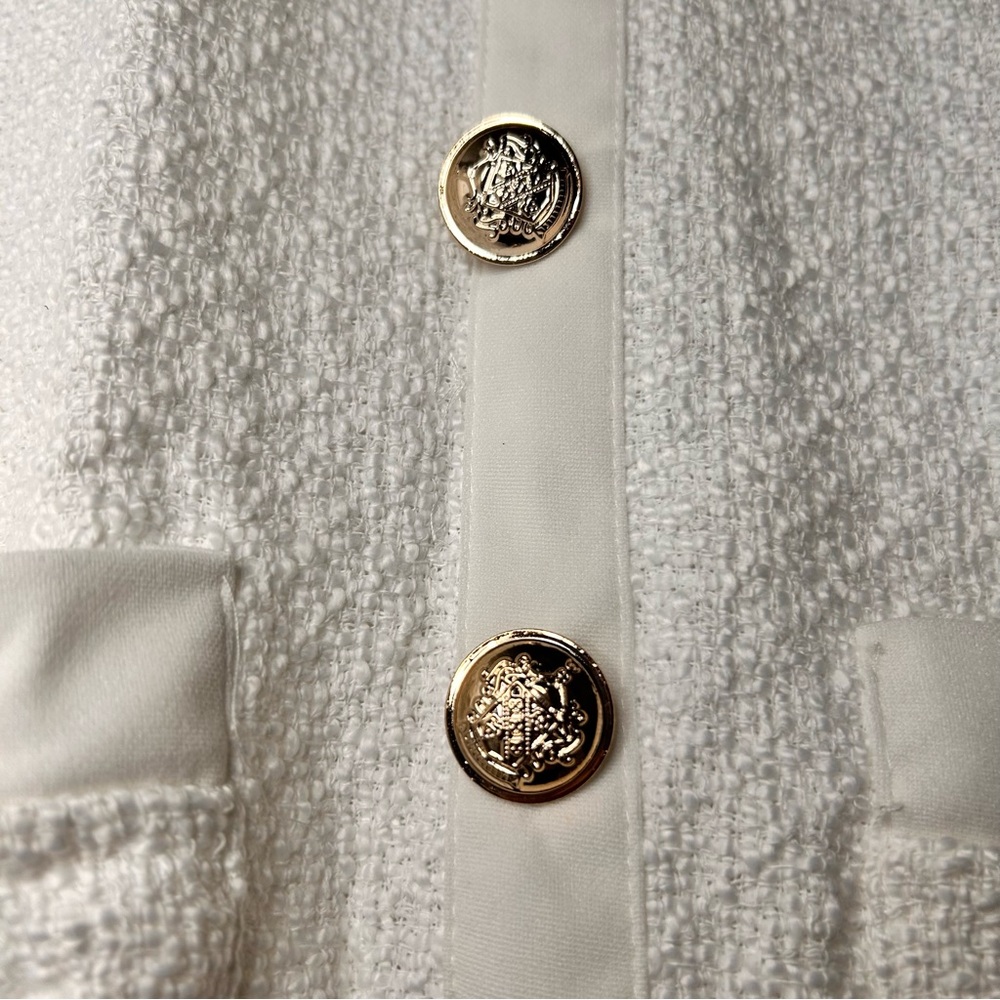 CBR White Tweed Textured Mini Dress - Size Small - Picture 7 of 15